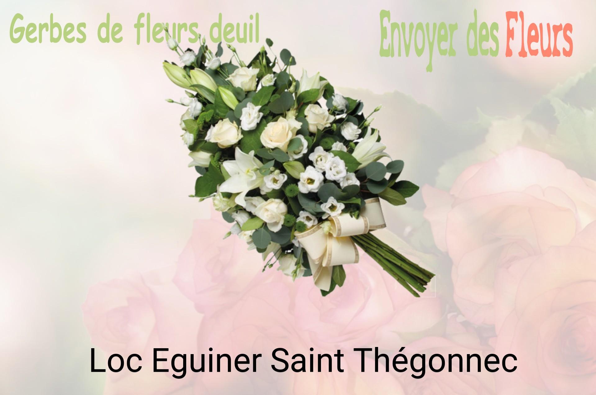 Gerbe de fleurs de deuil livrée à Loc-Eguiner-Saint-Thégonnec